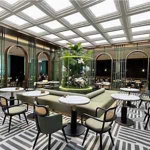 [Hot Item] Luxury Coffee Shop Restaurant Sofa Booth Seating Cafe Marble Table Restaurant Furniture