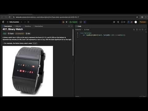 401. Binary Watch | Leetcode Daily Question