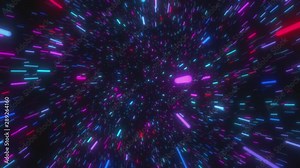Looped animation. Interstellar travel through space and time at the speed of light. 3d rendering.