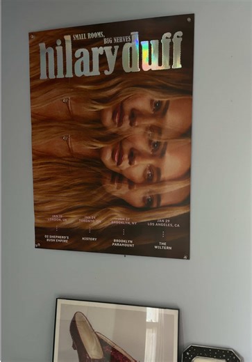Life is lifing 🪩💖 poster from the Wiltern show from Hilary duff small rooms big nerves @Hilary Duff HQ @hilaryduff #hilaryduff #luckorsomething #smallroomsbignerves #thewiltern