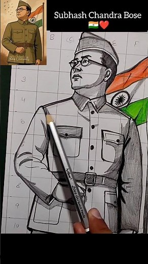 How to Draw Subhash Chandra Bose 🚩🇮🇳 Netaji Drawing #netaji #subhashchandrabose #howtodraw #shorts
