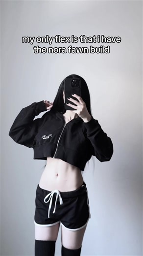 @Nora am I close? 🥹 I'm 4'11 #norafawn #abs #nora #gymfit #cosplayer Nora fawn abs viral