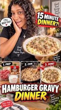 15-Minute Hamburger Gravy & Mashed Potatoes | Easy Dinner for BUSY MOMS