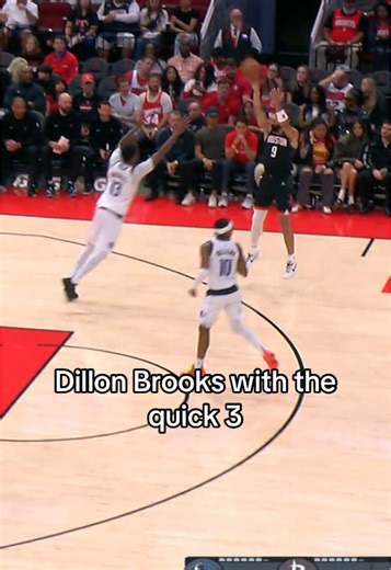 Dillon Brooks Hits Quick 3 in Mavs vs Rockets Game