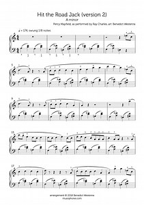 Ray Charles – “Hit the Road Jack” intermediate piano arrangement
