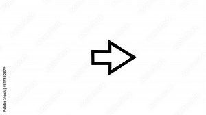 Repeating right arrow animation. animated video of right arrow moving in white background. 4k resolution