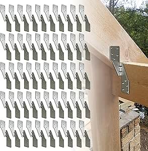 50 Pack Hurricane Ties for Rafters,Hurricane Straps Brackets with Strong Galvanized Powder-Coated,Trusses/Rafters Ties,Hurricane Clips,Rafter Hanger