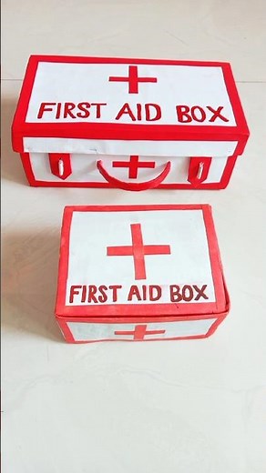 How to make First Aid Kit #shortvideo #firstaidkit #ytshorts #firstaidbox #furstaidboxwithshoebox