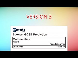 UPDATED June 2024 Predicted Maths GCSE Paper 3 Edexcel (Foundation Paper 3) Calculator Exam 1MA1-3F