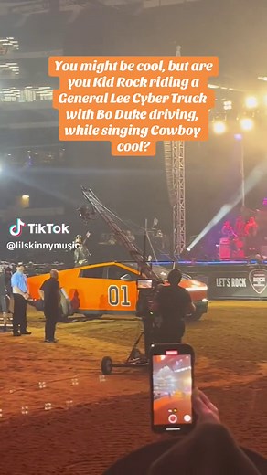 Kid Rock Rides General Lee Cyber Truck with Bo Duke - Cowboy Cool!