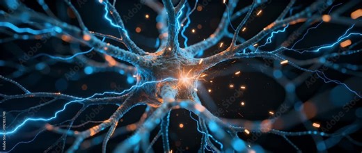 Neuron brain nerve axon synapse dendrite electricity pure energy science background glow, electric nerve cell detail for medical science background, neuron cell network with electric impulse synapse