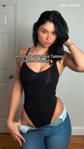 My secret to a flat tummy! This seamless bodysuit smoothed my midsection instantly!