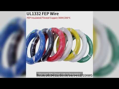 5M/10M PTFE Wire 30/28/26/24/22/20/18/16/14/13/12/10AWG UL1332 FEP Plastic Insulated High Temperatur