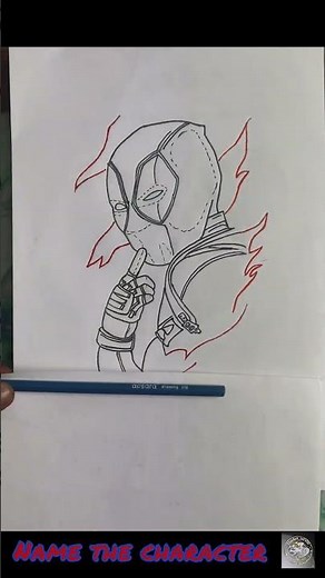 Easy Deadpool Drawing | Realistic Marvel Superhero Art | Speed Drawing #shorts #deadpool