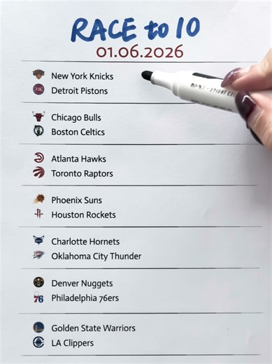 NBA Games Race to 10 Picks Tomorrow