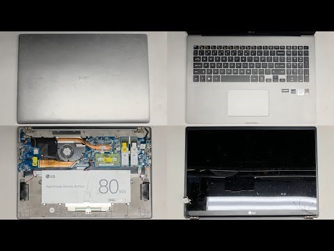 LG Gram 17Z90NC 17Z90N-V.AA77C Disassembly RAM SSD Upgrade Battery LCD Screen Replacement Repair