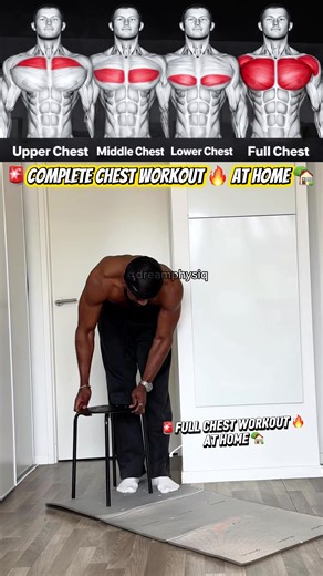 🚨 COMPLETE CHEST WORKOUT 🔥– AT HOME 🏡💪🏾 Un entraînement complet pour cibler le haut, le milieu et le bas des pectoraux directement à la maison 🏡 📌 Format : ▪️ 4 séries de 10 répétitions par exercice Contrôle la descente, pousse fort en haut du mouvement et garde le corps bien aligné pour un maximum d’efficacité 🔥 #chestworkout #homeworkout #fitness #upperchest #sport