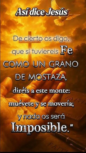 Si tuvieras fe como un grano de mostaza | Mateo 17:20 la Fe que mueve montañas