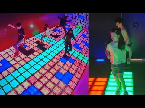 The Floor Is Lava IRL! Fun indoor activity in Taiwan:CyberCube 閃動格子