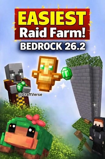 🔥 EASIEST Raid Farm in Bedrock 1.21+ #minecraftbedrock #minecraft #raidfarm