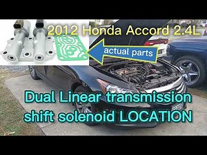 2012 Honda Accord 2.4L Dual linear transmission shift solenoid LOCATION