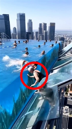 Infinity pool glass safety😳 #shorts