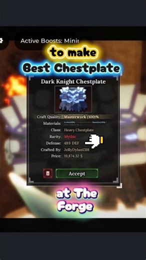Secret Recipe To Make BEST CHESTPLATE At The Forge Roblox