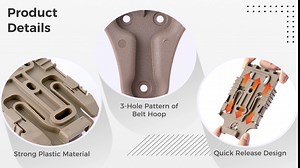 QLS Quick Locking System Kit for Safariland Holsters with 3-Hole Pattern, QLS 19 Locking Fork & QLS 22 Receiver Plate & 2.25" Mid-Ride Belt Loop for On Duty Belt Girdle