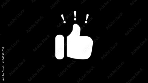 Hand thumb up icon like icon animation. Animated like button with pop up effect. Approval and agreement perfect for social media marketing and positive feedback. 4k footage.