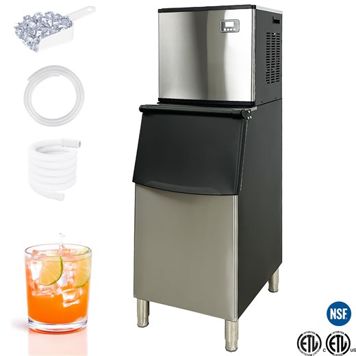 Commercial Ice Maker 325Lbs/24H, Commercial Ice Machine 198 LBS Storage Bin, ce Maker Machine for Bar, Coffee Shop, NSF