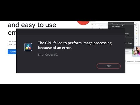 DAVINCI: The GPU failed to perform image processing because of an error