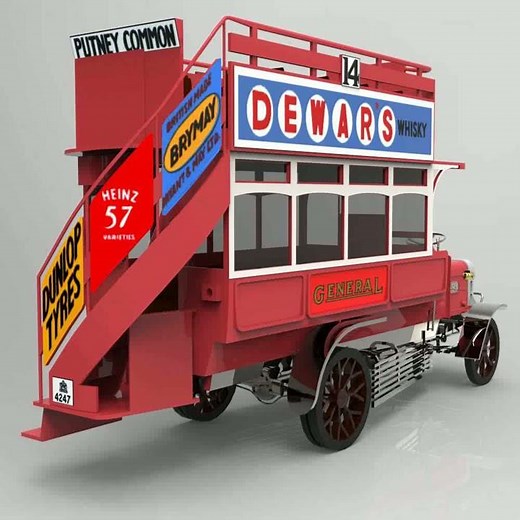 1910 B Type Bus (Studio Max) 3D model from CGTrader.com