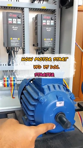 ⚡ How Does a Motor Start? VFD vs DOL Starter⚡ #electrician #vfd #deltavfd