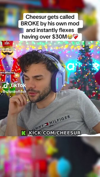 Cheesur gets called BROKE by his own mod and instantly flexes having over $30M😭❤️‍🩹#streamer #trending #fypシ #cheesur