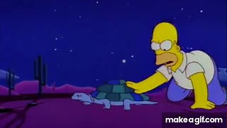 Homer kicks tortoise on Make a GIF