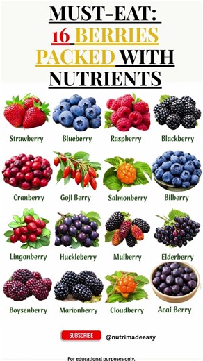 Top 16 Berries you must eat #shortsfeed #shorts #fruits #nutritiontips #wellness #viralshort