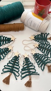 Decorate with one of my macrame tree garlands this holiday season! • 🎄This cute garland is available on my Etsy shop • Want to make it yourself? Head to my YouTube for a full tutorial! • Cord used for this is a cotton macrame cord from @nooktheory #macrame #macrameartist #macramedecor #macramegarland #macramehome #handmadechristmas #christmasdecor #christmasgarland #macrametree #handmade #angscraftsncreations | AngscraftsnCreations Macrame