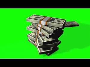 Stacked Dollars Falling Green Screen Free Stock Footage animation background