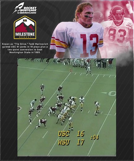 Known in USC lore as "The Drive," Todd Marinovich and the Trojans stunned the Cougs in 1989. #MilestoneMoment | USC Trojans