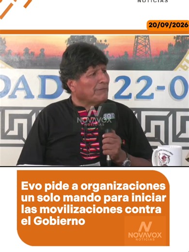Evo Morales pide no culparlo por las protestas y propone “un solo mando”