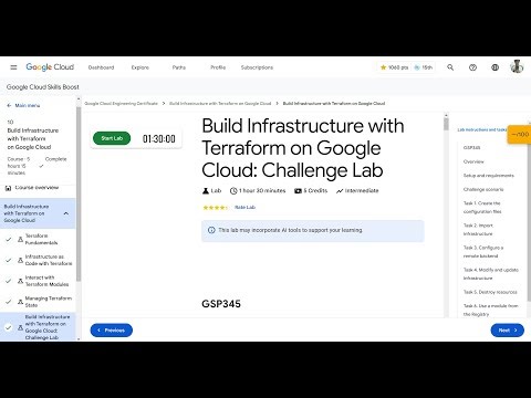 Build Infrastructure with Terraform on Google Cloud: Challenge Lab #qwiklabs #GSP345 [Epañol]