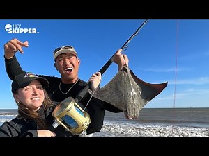 Flying HUGE STINGRAY for Bait w/ Fishing Drone! This girl won’t stop screaming.