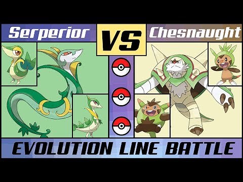 SERPERIOR vs. CHESNAUGHT! Evolution Line Battle (Pokémon Sun/Moon)