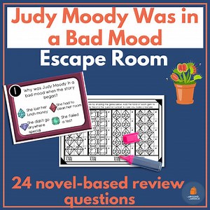 Judy Moody Was in a Bad Mood Novel Study Escape Room Activities | Book