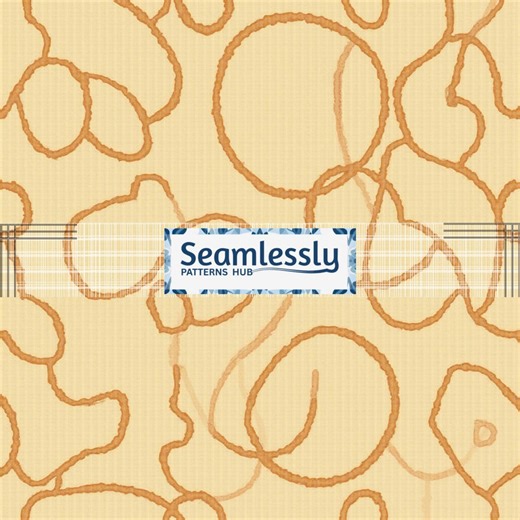 Seamless Mid-century Modern Scribble Pattern - Earthy Boho Texture Design, Warm Caramel on Beige, Vintage Minimalist Download Asset - Etsy
