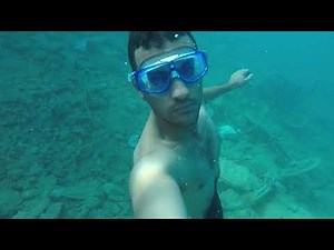 GoPro diving under water, Monroe rock quarry cliff diving