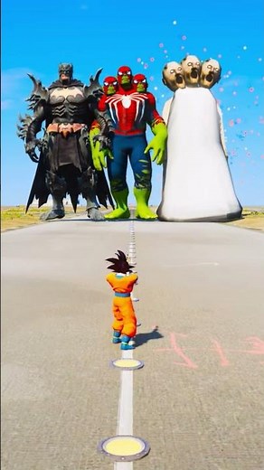 Random Superheroes VS Giant SpiderHulk & Giant Granny #gta #shorts