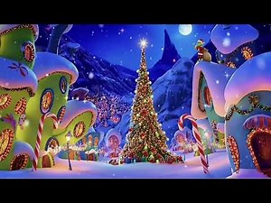 🎄 4 HOUR Grinch Whoville Christmas Ambience 🎁 | Cozy Jazz Music & Snowfall Screensaver (4K)