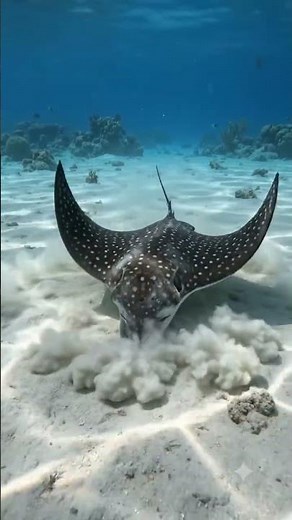 How Does a Spotted Eagle Ray Find Prey Hidden Under Sand? Florida Ocean Life in 4K60