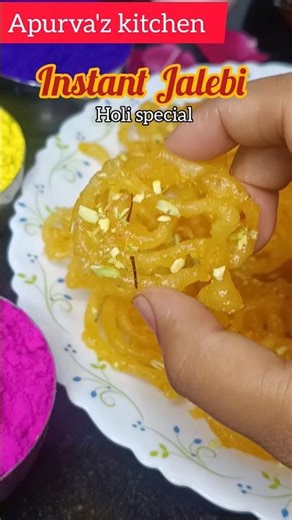 Holi bina Jalebi adhuri😍🌸Crispy outside, juicy inside🤤#holispecial #holicelebration #shorts#ytshorts